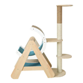 ONE PET Modern Cat Toy Climbing Frame Large Cat Tower Scratch Post Indoor Wooden Big Cat Trees1