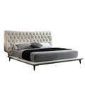 Modern Kualitas Tinggi Kain Kain Tidur Furniture Italy Desain Tufted Tinggi Headboard King Ukuran Bed1