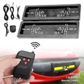 Electric Retractable Curtain License Plate Frame Bracket with Remote for Cars (2pcs)1
