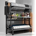 Stainless Steel 3 Tier Dish Rack - Large Capacity Kitchen Plate Storage Holder1