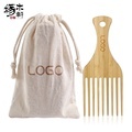 Custom Wholesale Wooden Hair Picks and Combs for Curly Hair: Long Wide-Toothed Afro Bamboo Wood Styling Tools1