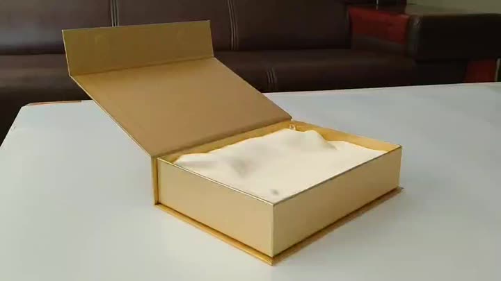 Caja de papel de oro de textura de paja personalizada