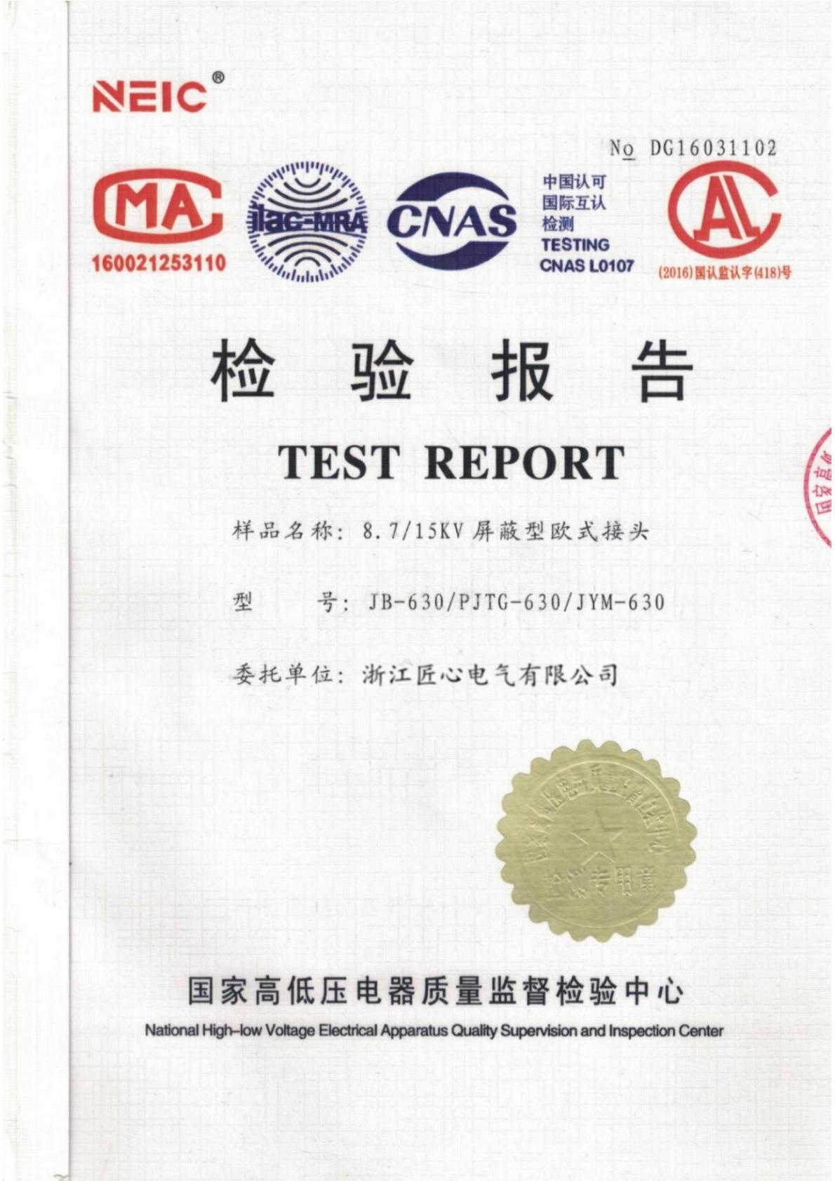 匠心欧式接头检验报告