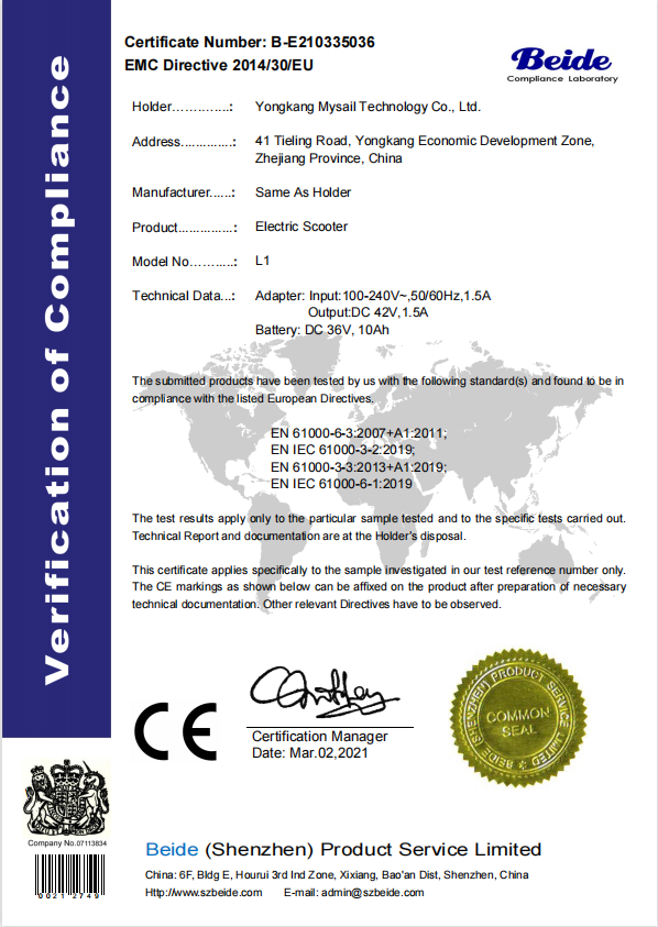 Verification of Compliance