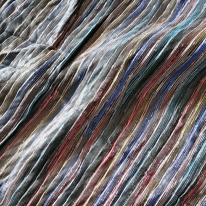 Multi-couleurs Stripe Organza plissage en maille métallique Tabrement en dentelle en tulle tissu filet pour robe1