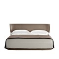 Selling Italian minimalist style floating high-end large flat layer designer light luxury leather full size bed frame1