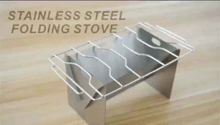 Stainless steel folding stove