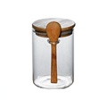 600ml Wholesale Seal Glass Bottle Kitchen Food Storage Tank High Borosilicate Storage Jar With Bamboo Lid and Spoon1