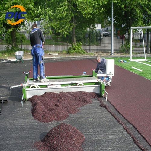 Rubber paver machine, sports field building machine, running track paver machine