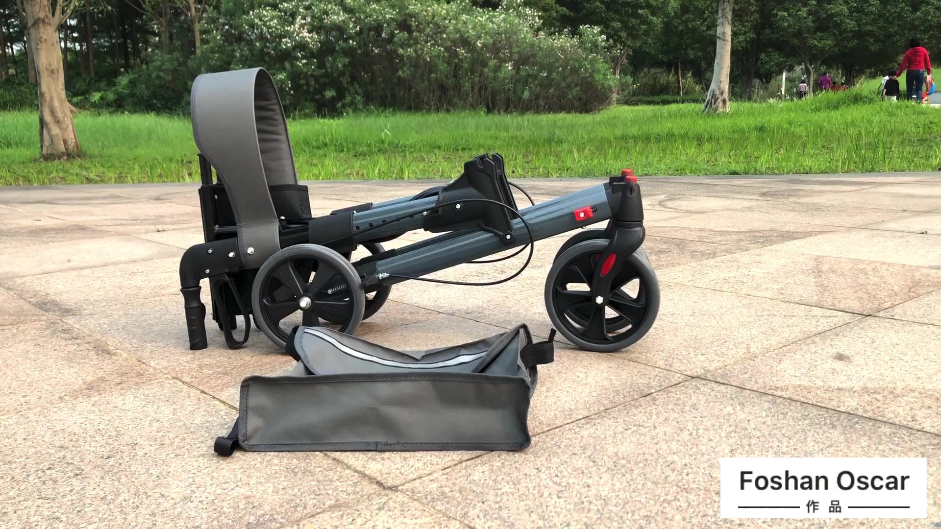 2019 Neu! Erwachsene Walker Double Folding Aluminium Mobility Rollator Walker für Deaktivieren von Menschen TRA031