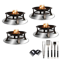 Round Silver Home BBQ Camping ใช้ Fireproof Fire Pit Ember Mat Mat Fire Pit For สำหรับดาดฟ้าย่าง MAT1