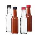 150ml 250ml 5oz Cheap Empty Woozy Spice Dressing Chili Table Glass Salad Hot Sauce Bottle With Leakproof Black Cap1