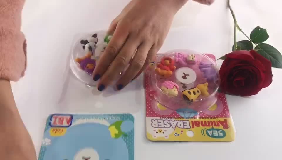 Cartoon Animal Eraser mignon ensemble de caoutchouc de bébé ensemble d&#39;élèves Gift 3D Modeling Eraser1