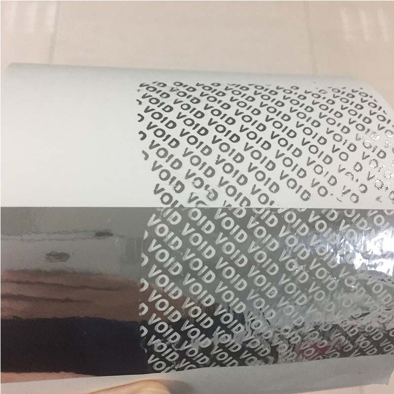 Aluminum metalized adhesive VOID Label Sticke