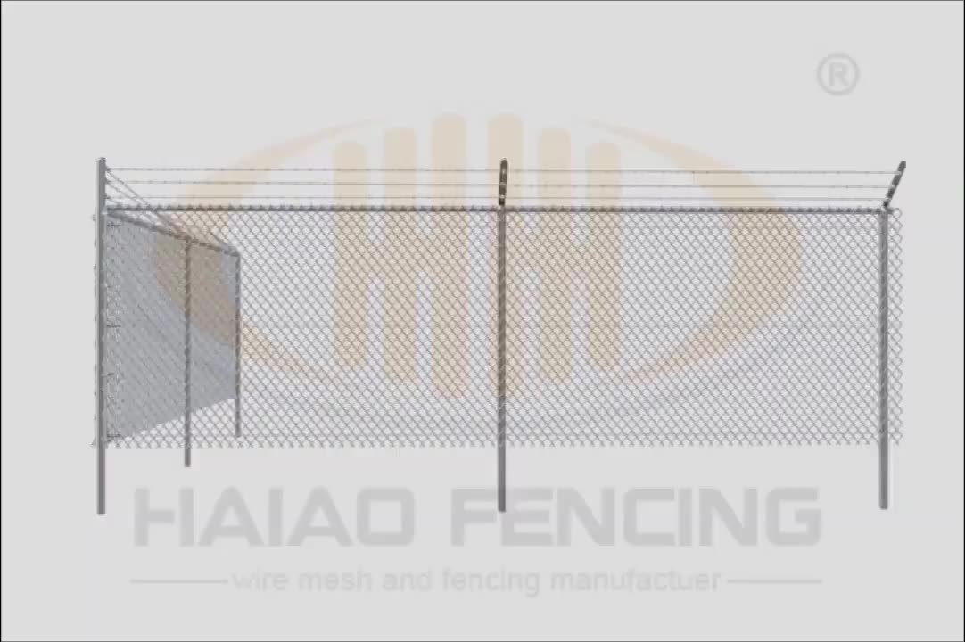 يستخدم Haiao Fending Wholesale 6ft Golvanized 9 Gauge ملون النسيج المعدني المجلفن رابط السياج رولز 1