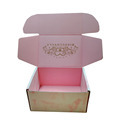 Custom Pink Corrugated Shipping Boxes with Gold Stamping1