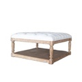 French Natural Wood Ottoman Coffee Table - Hamptons Furniture1