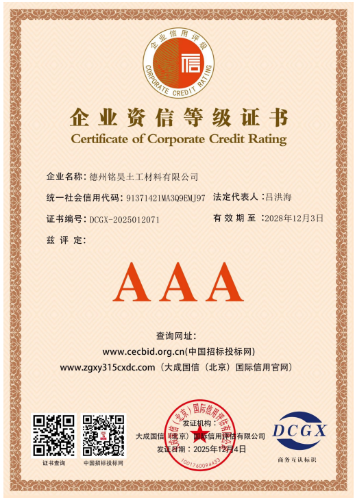 Enterprise Credit Rating Certificate