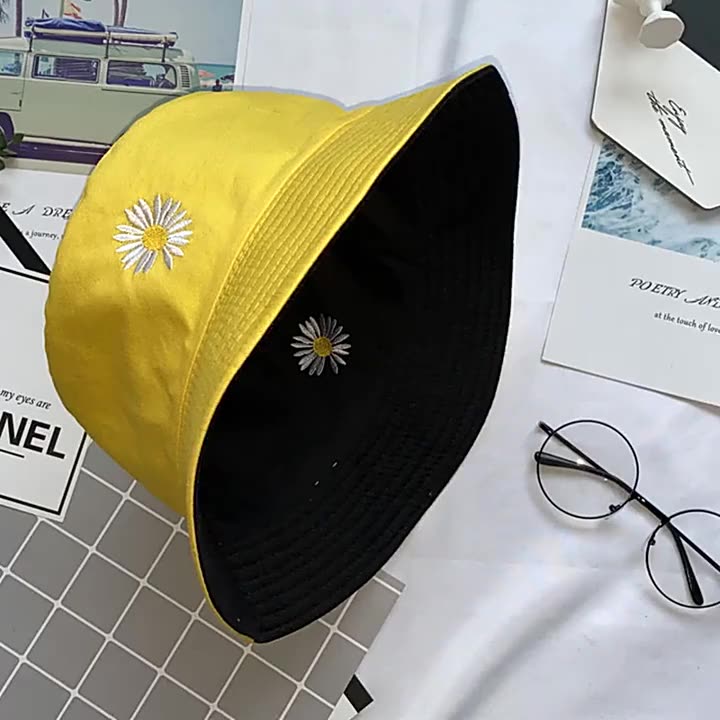 100% Cotton Bucket Hat Unisex Cotton Packable Summer Travel Embroidery Bucket Beach Sun Cap1