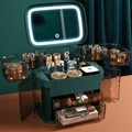 Customized Logo Cosmetic Make up Box With LED Mirror Travel Organizer Lighted Vanity Makeup Bag With Led Mirror1