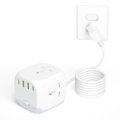 New Design Universal 3 Gang 2 USB 2 Type C Square Power Strip1