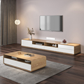 Modern luxury TV cabinet wood coffee table combination complete cabinet original wood color Japanese TV cabinet1