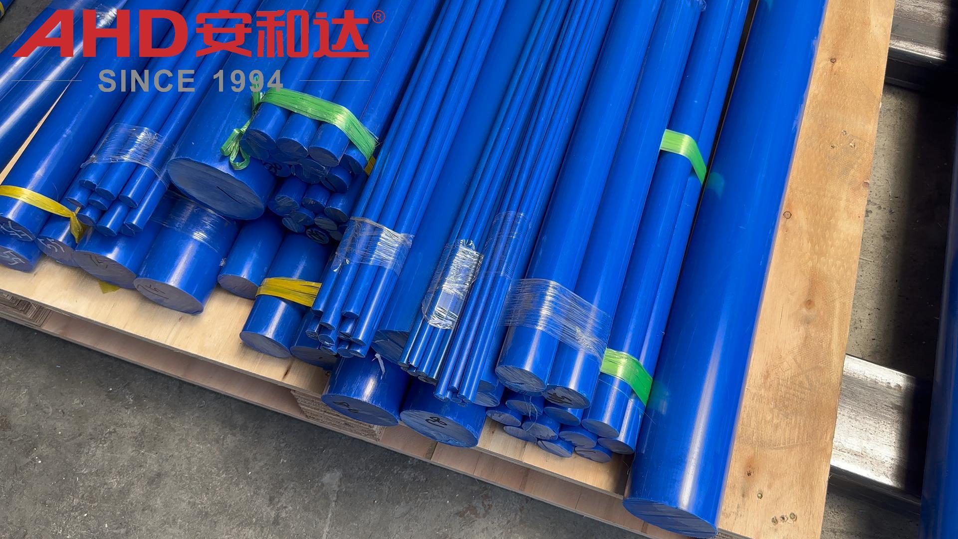 Varilla redonda de color azul de tamaño personalizado de tamaño acetal