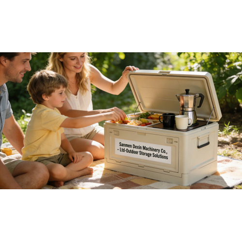 Multi functional Outdoor Plastic Storage Box with Tabletop Lid