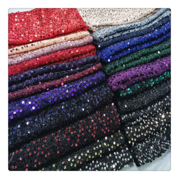 knitting fabric with sequin embroidery 