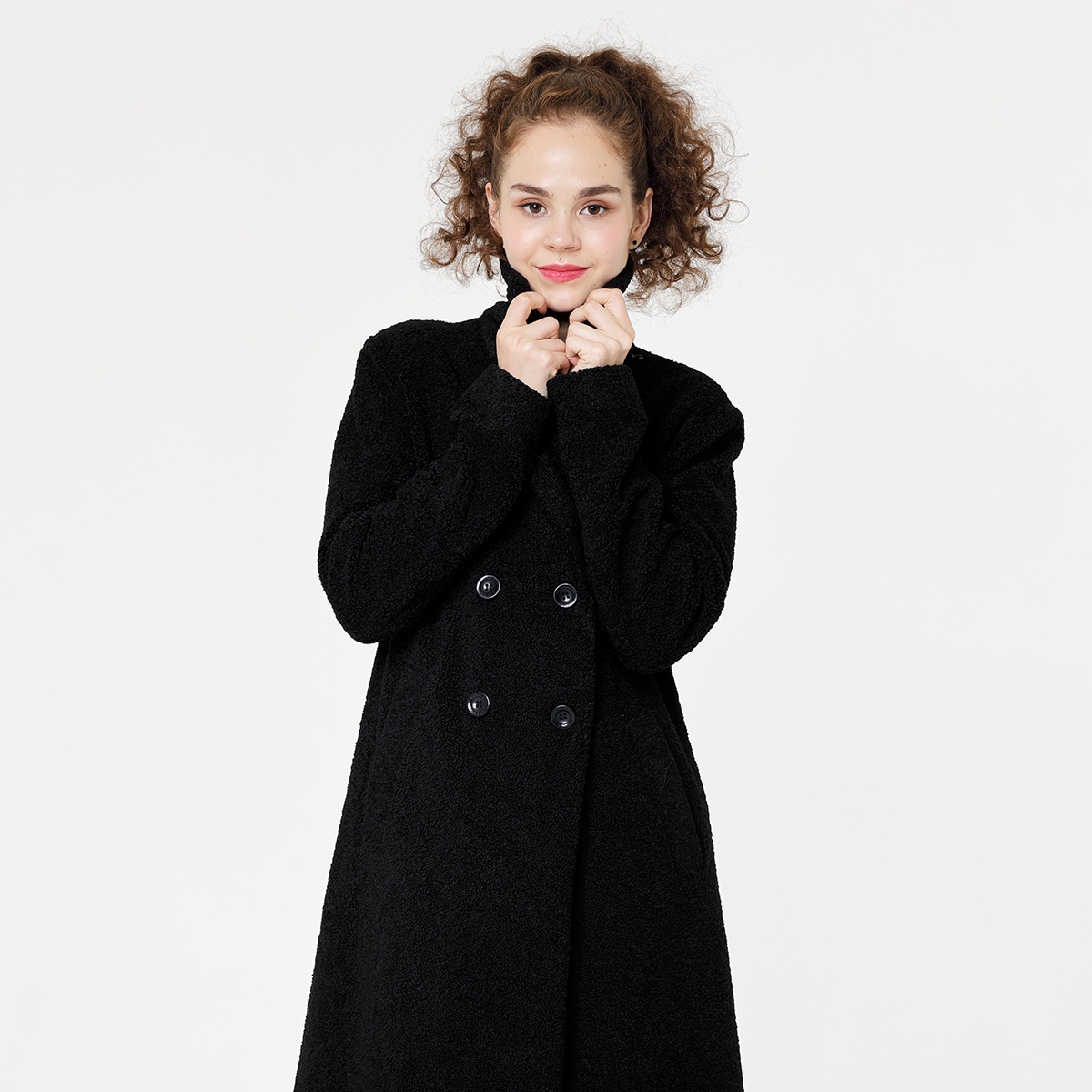 Double-breasted Women Woolen Warm Coat Double-breasted Women Woolen Warm Coat