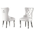 Leather PU Velvet upholstery chrome gold mirror silver stainless steel frame dining chair for villa hotel Made in China1