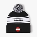 Winter Couple Knitted Hats with Pom Pom and Embroidery1