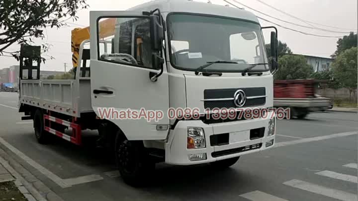 crane truck with rear ladder