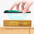 Portable Bedside Desk with Bamboo: 2023 Alarm Clock & Wireless Charger1