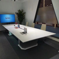 Best-selling Modern White Glossy Wireless Charging Perfect Luxury High-end CEO Executive Office Desk1