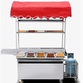 Factory Price Commercial Hand Push Snack Cart with Gas Fryer1