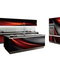European Style 3D/4D Design Kitchen Cabinets with Aluminum Frame and Glass1