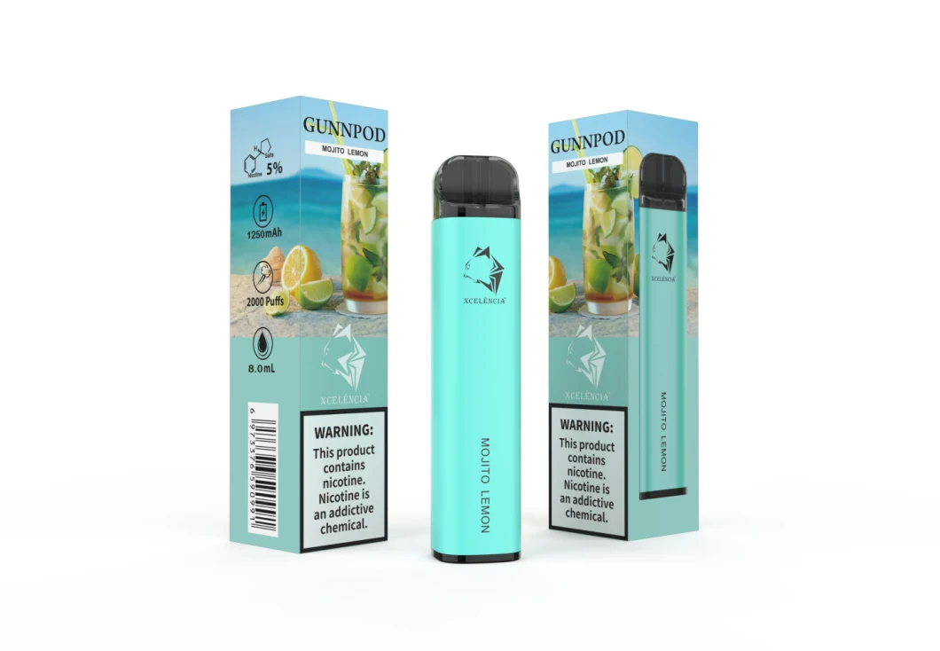 Gunnpod Fruit Flavor Vaporizador Cigarette E-Cigarette 2000 Puffs Disposable Vape Vaporizer