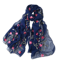 Luxury Pink Viscose Lace Flower Embroidered Shawl1