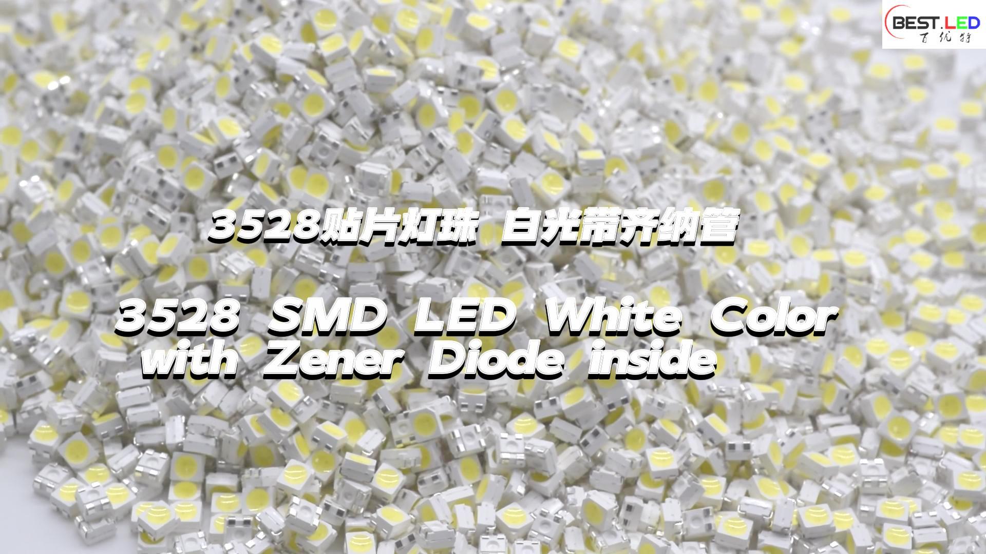 3528 SMD LED LED WHITE com diodo Zener