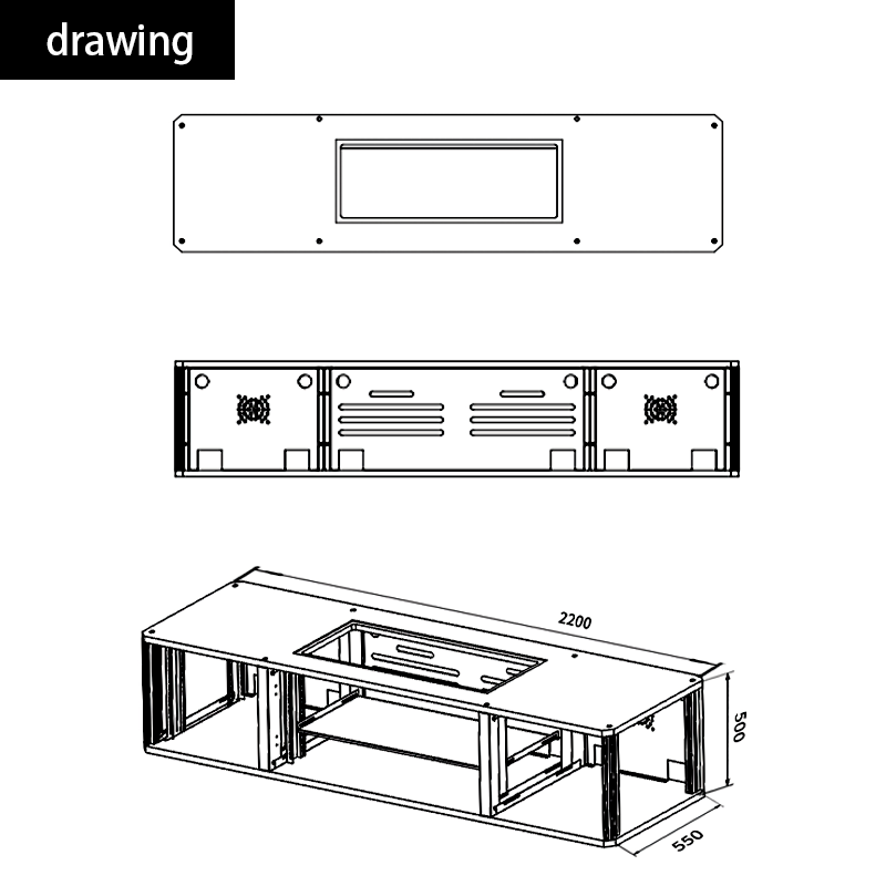 Living room extended floor cabinet