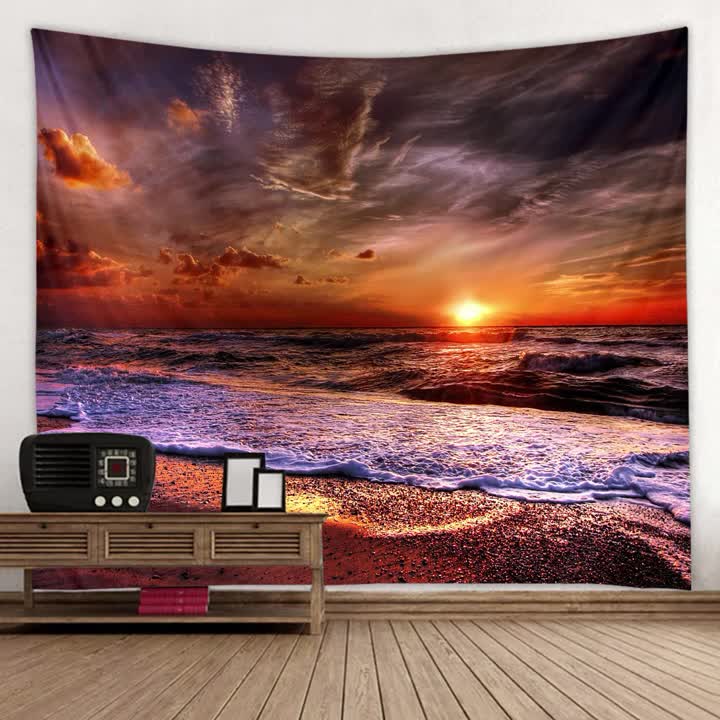Sunrise and sunset decorative cloth tapestry
