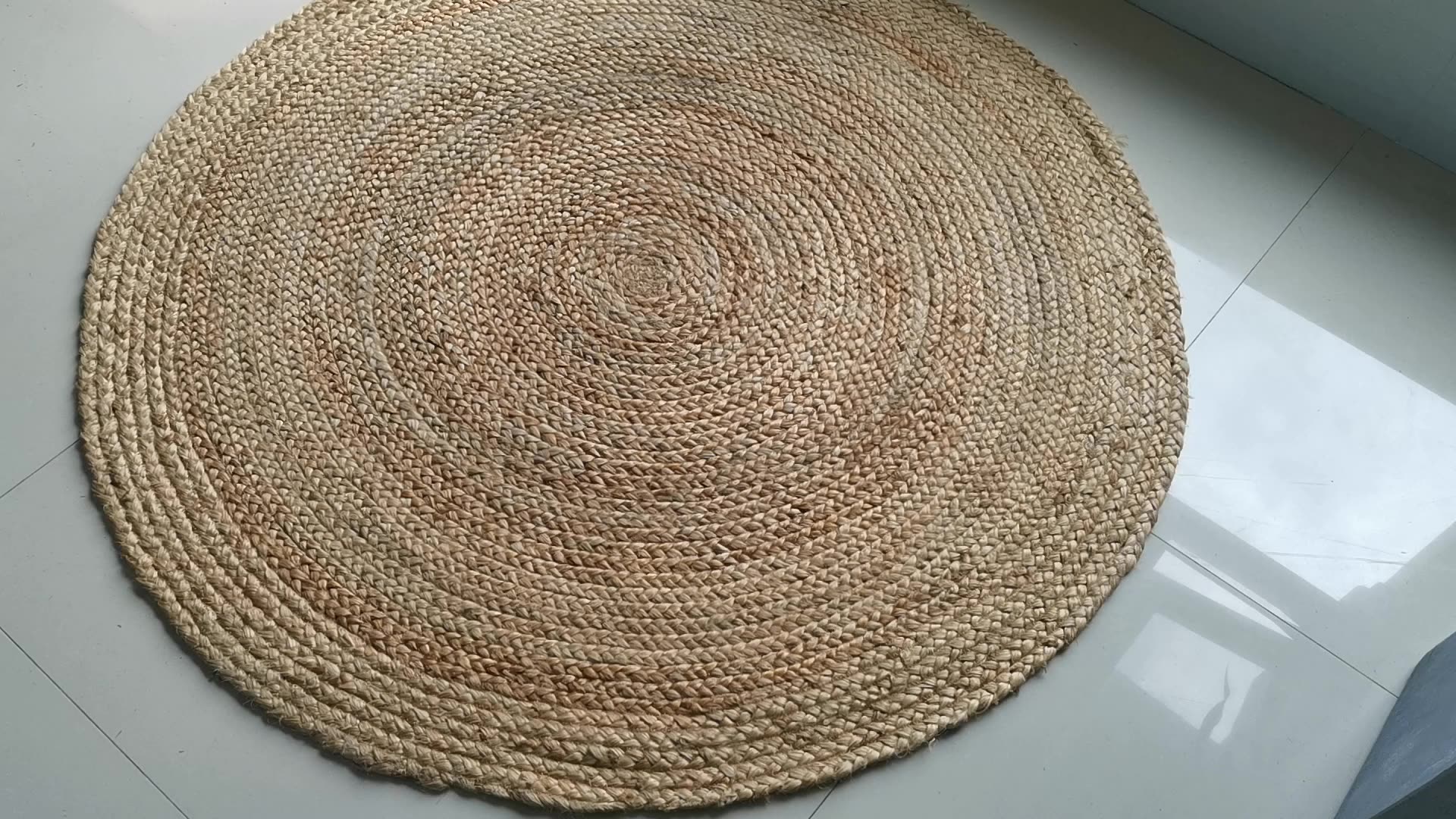 tapis rond de jute à main tapis de jute à main