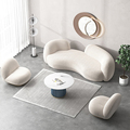 Auxford modern minimalist alb -jumătate de cerc designer canapea canapea de lux design design rotund canapea curbă curbă