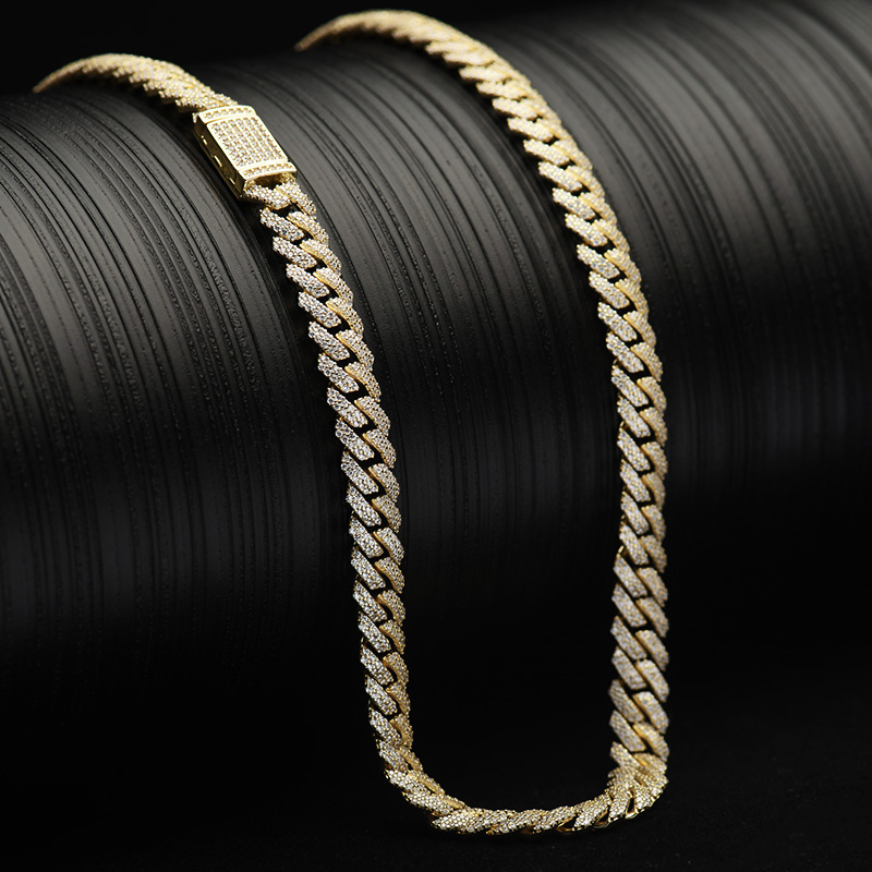 YF021-8mm Miami Cuban Chain Chain Colar