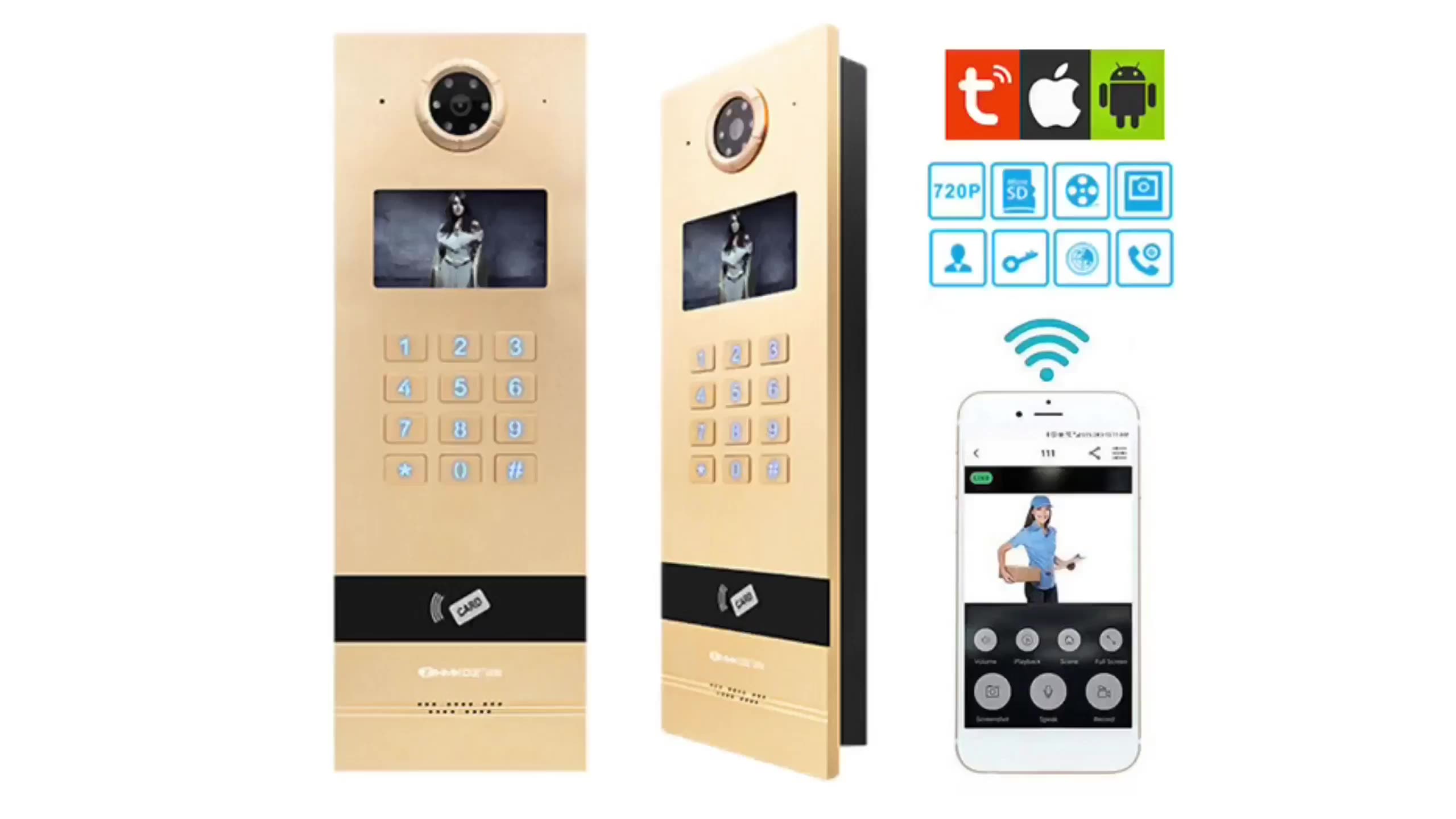 Sistema de Android Tuya App Video Teléfono Intercoming Door Access System1