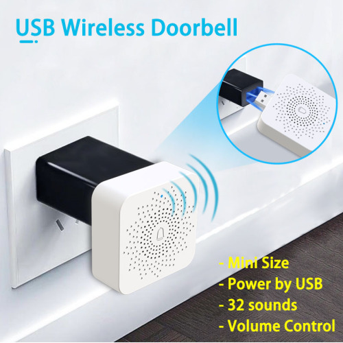USB wireless doorbell with kinetic transmitter