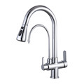 Wholesale Brass Chrome Double Outlet Pull-Down Kitchen Faucet with Water Purifier1