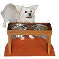 Elevated Wooden Dog Bowl Stand with Stainless Steel Bowls for Medium to Large Dogs1