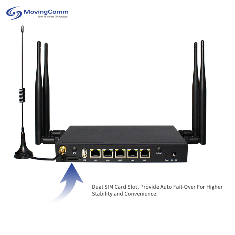 Guangdong Shenzhen Openwrt Dual Sim Dual Band Wi-Fi Modem Công nghiệp VPN Router LTE Công nghiệp Gigabit Wireless WiFi 5G 4G Routers1